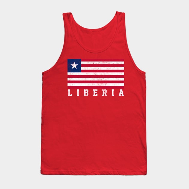 Liberia // Faded-Style Flag Design Tank Top by DankFutura